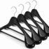 HOUSE DAY 4-Pack High-Grade Solid Wood Coat Hangers for Women, White Wide Shoulder Wooden Hangers, Suit Hangers with Non-Slip Pants Bar, Smooth Finish 360°Swivel Hook for Dress, Heavy Clothes Hangers - Black"