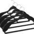 Wide Shoulder Velvet Hangers,Suit Hangers for Men,Smooth Finish 360°Swivel Hook Heavy Duty Coat Hangers for Closet, Jacket Clothes Hangers for Dress,Pants,Shirts,Skirts,Tie - JA-BLACK