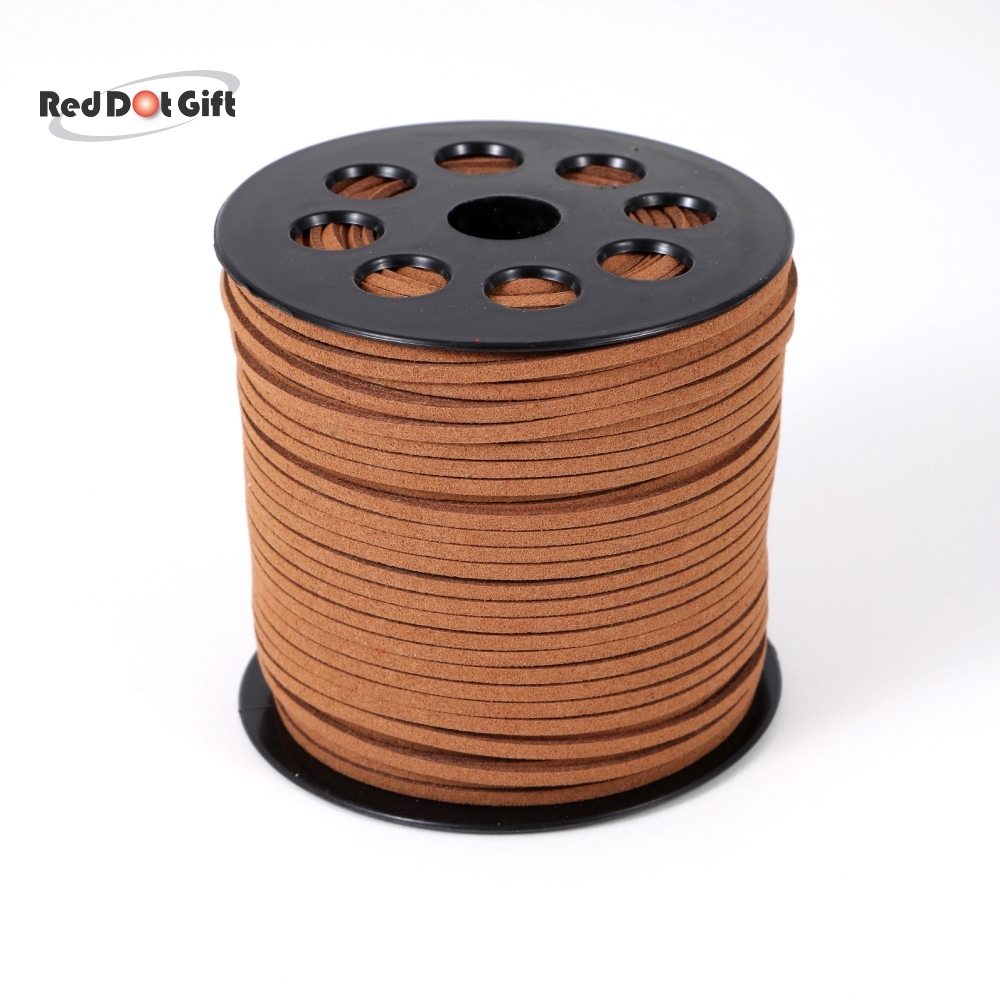45M Faux Suede Cord, Faux Suede Lace, Dark Salmon, 2~2.5x1.5~2mm, about 50  Yards(45m)/Roll