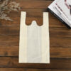 100-Pack Non-woven vest bag spot supermarket shopping bag Eco Friendly wholesale hand bag packing bag environmental protection bag handbag - Beige.