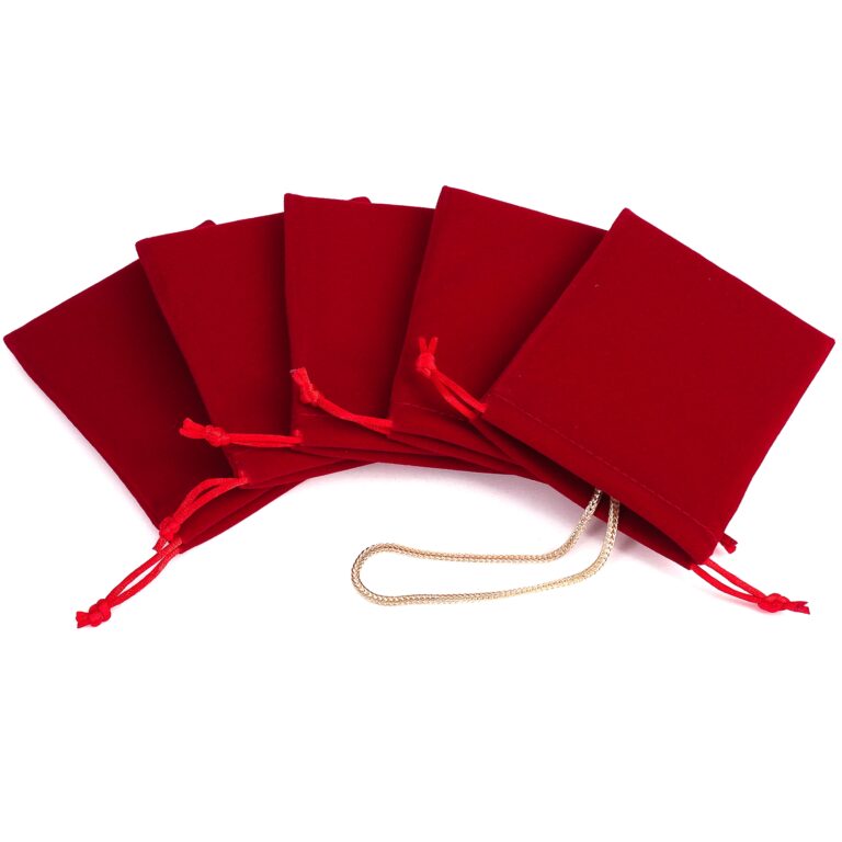 9*12cm Red Color Velvet Drawstring Pouches