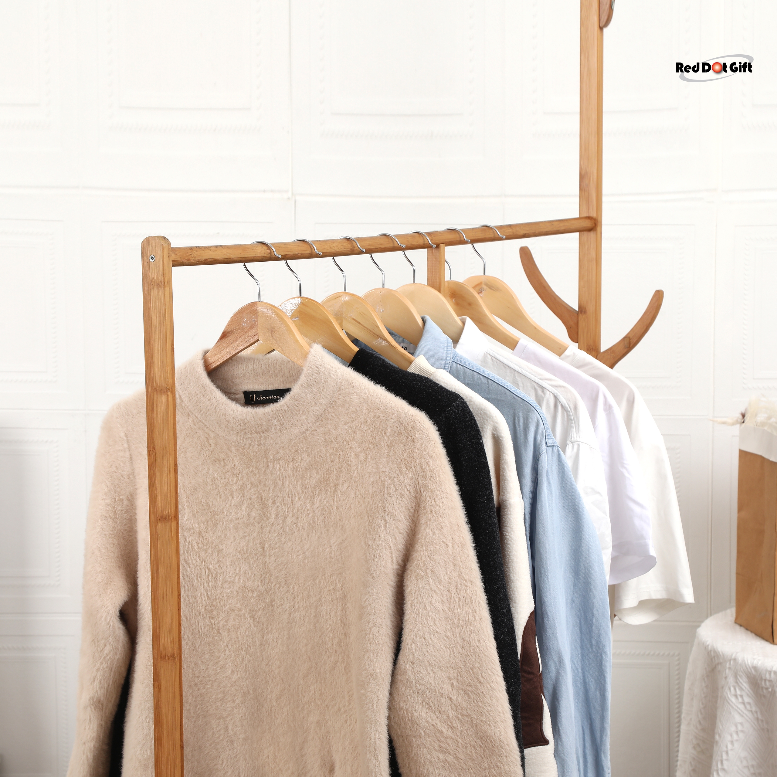 Multi Functional Solid Wooden Natural Finish Suit ,Coat, Jacket Hangers