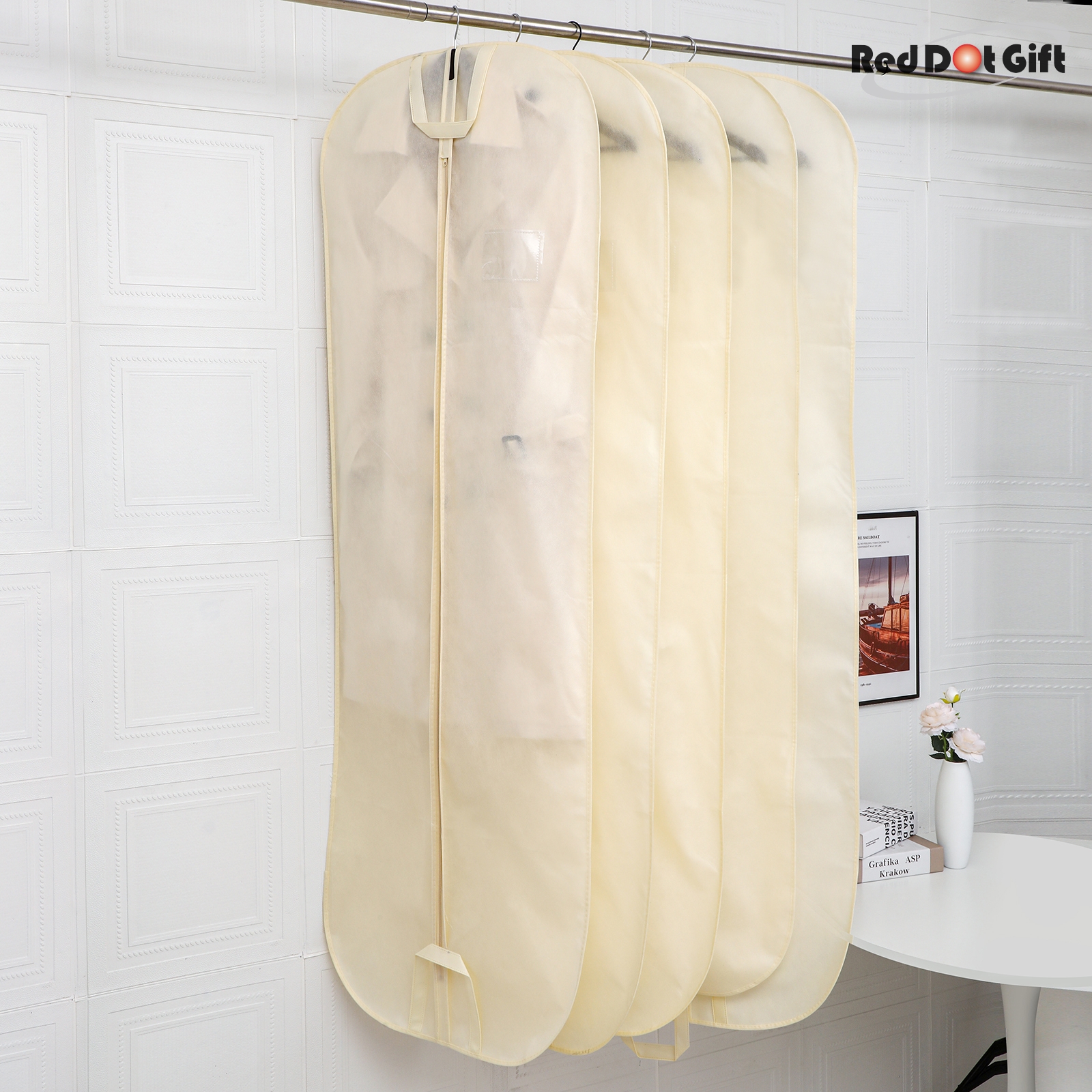 Pack of 10 Beige 160*55cm ( 64''x22'' ) Non-Woven Garments Cover Dust ...