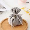 H13*9cm Gift Velvet Pouch with Round Base ( 6 Colors ) - Grey