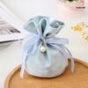 H13*9cm Gift Velvet Pouch with Round Base ( 6 Colors ) - Light Blue