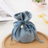 H13*9cm Gift Velvet Pouch with Round Base ( 6 Colors ) - Blue