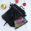 Pack Of 100Pcs Drawstring Organza Pouches, Premium Jewelry Pouches Party Festival Gift Pouches.(Size-10X15cm) - Black