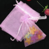 Pack Of 100Pcs Drawstring Organza Pouches, Premium Jewelry Pouches Party Festival Gift Pouches.(Size-7x9cm) - Baby Pink