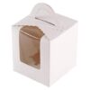 Single Cupcakes Containers Gift Boxes with Window Inserts Handle for Wedding Candy Boxes Muffin Box - Single Cupcake White