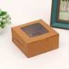 4 Cavities Kraft Paper Cupcake Box with Inserts Cupcake Containers Bakery Cake Carriers for Home Dessert Shop - 4 Cavities Kraft