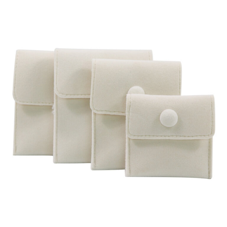 10 Pieces Beige Color Gift Pouch Velvet Pouch Thick And Delicate Velvet Ring Necklace Jewelry Storage Bag