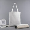 Canvas Tote Bags with Long Handle Reusable Shopping Bag Eco-Friendly - White