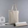 Canvas Tote Bags with Long Handle Reusable Shopping Bag Eco-Friendly - Beige