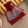 10 Pieces Size : 13*18cm Jute Pouch With Window Using to Gift Packing. (Colors : Maroon/Brown/Beige/Pink ) - Maroon