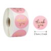 ” Thank You” Gold Foil Stickers Size 5*5cm ( 2 inch diameter Round Shape ,400 stickers included.Small Business, Birthday, Party Gift Wrap Bag, Silver Stickers Tags for Wedding - Pink ~