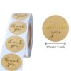 ” Thank You” Gold Foil Stickers Size 5*5cm ( 2 inch diameter Round Shape ,400 stickers included.Small Business, Birthday, Party Gift Wrap Bag, Silver Stickers Tags for Wedding - Kraft ~