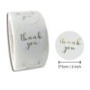 ” Thank You” Gold Foil Stickers Size 5*5cm ( 2 inch diameter Round Shape ,400 stickers included.Small Business, Birthday, Party Gift Wrap Bag, Silver Stickers Tags for Wedding - White ~