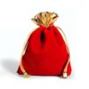 Velvet Gift Pouch with Gold Top. ( 3 Size Available, 3 Color Available ) - Red