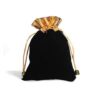 Velvet Gift Pouch with Gold Top. ( 3 Size Available, 3 Color Available ) - Black