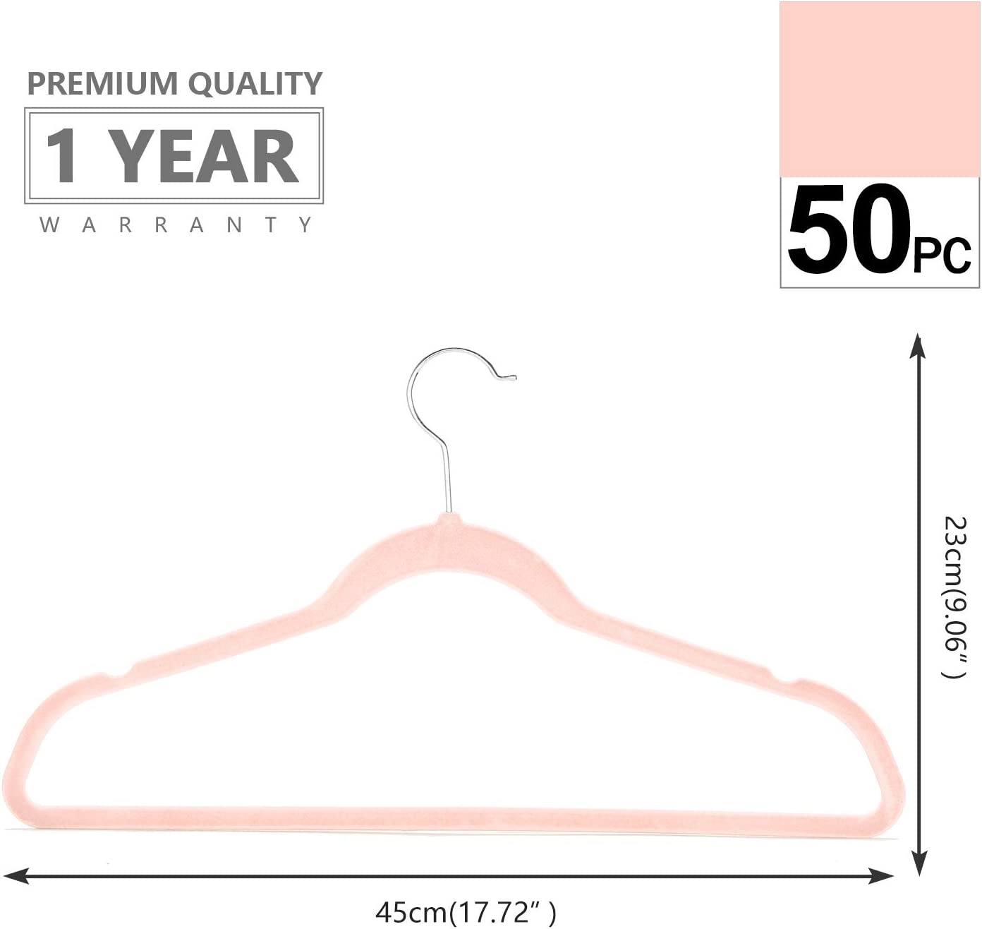 Premium Velvet Hangers (Pack of 50) Heavyduty- Non Slip No Shoulder Bump  Suit Hangers - Copper/Rose