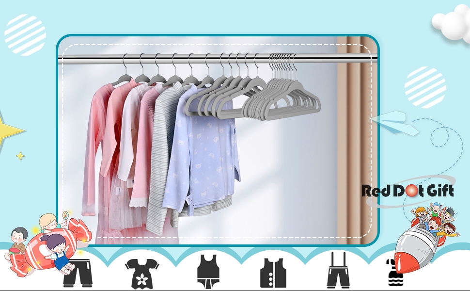 r e ) x Eco-Friendly Hangers - Sustainable Clothing Hangers, Kids, 14 Pack,  Mu