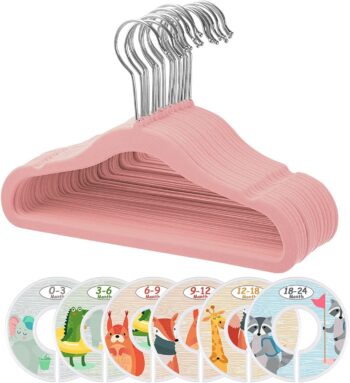 40 Pack Sharpty Children's Hangers Plastic, Kids Hangers Ideal for Everyday  Standard Use, Baby Hangers Kid s 40 Pack (Pink, 40) for Sale in Queens, NY  - OfferUp