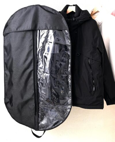 Red Dot Gift®Black (100x60) cm Oxford Suit and Dress Garment Bag with Transparent Side Full Length Window Zipper Front Closure Traveling Clothes Protector for Closet Wardrobe Bags.