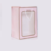 Gift Paper Bag with Window and Gold Border Item CodeH35*24.5*15CM (4 color available ) - Pink With Window