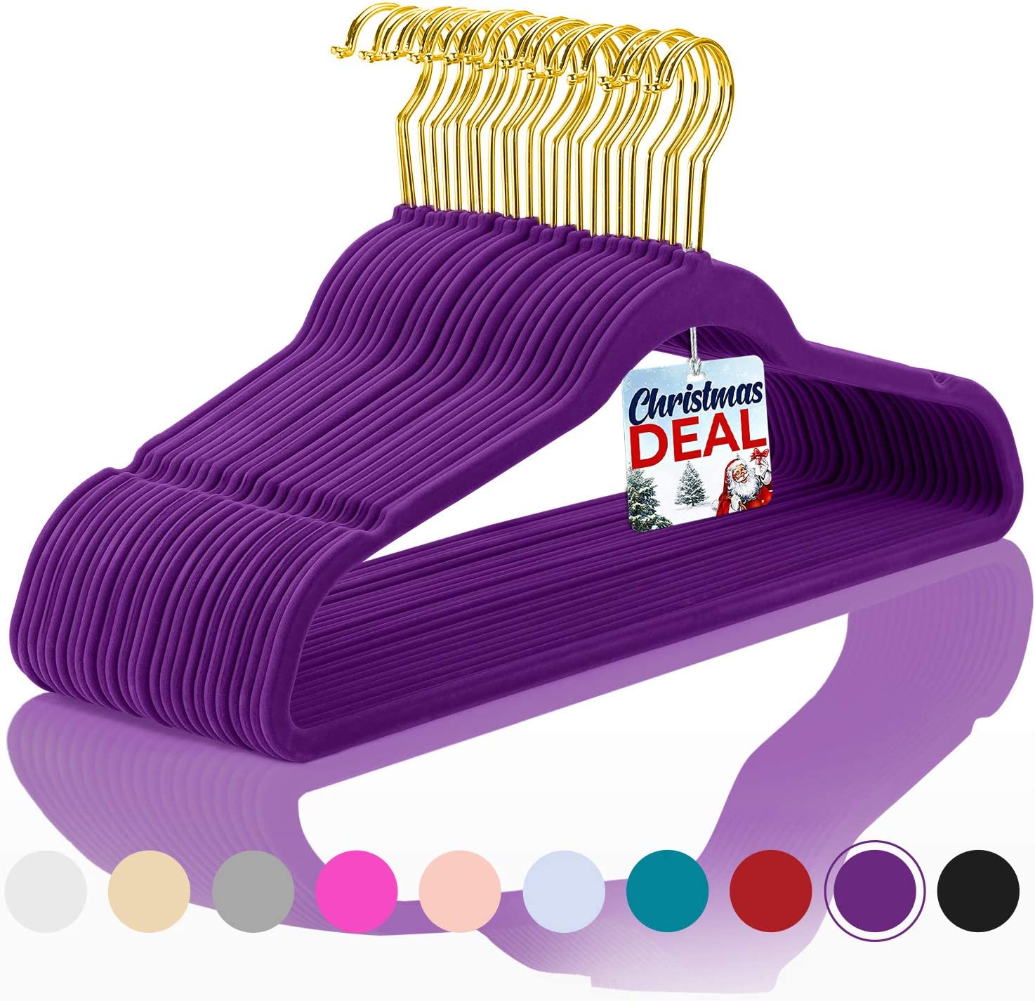 MIZGI Mizgi Premium Kids Velvet Hangers 50 Pack 14 Inch Light Purple Rose  Gold Hooks,Space Saving,Nonslip Huggable Hangers For Petite
