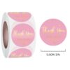 1 Roll " Thank You for Your Order " Gold Foil Stickers Size 5*5cm ( 2 inch diameter ）Round Shape ,500 stickers included. ( 3 color available ) - Pink