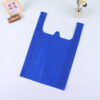 100-Pack Non-woven vest bag spot supermarket shopping bag Eco Friendly wholesale hand bag packing bag environmental protection bag handbag - Blue.