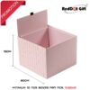 10Pc Packed Foldble Cardboard Boxes With The Design Using for Gift Size (H15*20*20Cm) - Light Pink