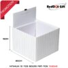 10Pc Packed Foldble Cardboard Boxes With The Design Using for Gift Size (H15*20*20Cm) - White.